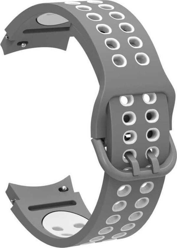 Coverzone Galaxy Watch 4 Classic Ile Uyumlu 40mm Iki Kancalı Metal Tokalı Iridescent Kordon Gri-beyaz - Image 1
