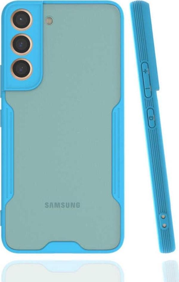 Coverzone Galaxy S22 Plus Renkli Kenar Perfe Tpu Silikon Mavi - Image 1