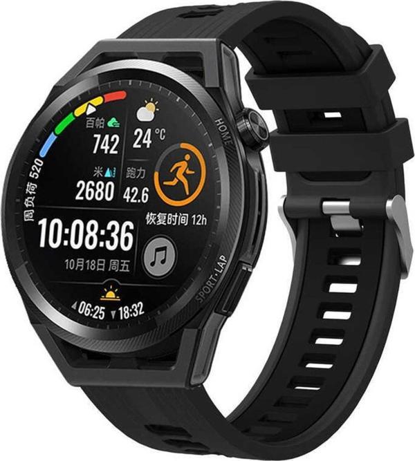 Coverzone Galaxy Watch 42mm Grealish Delikli Silikon Kordon Siyah - Image 1