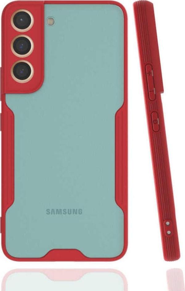 Coverzone Galaxy S22 Renkli Kenar Perfe Tpu Silikon Kırmızı - Image 1