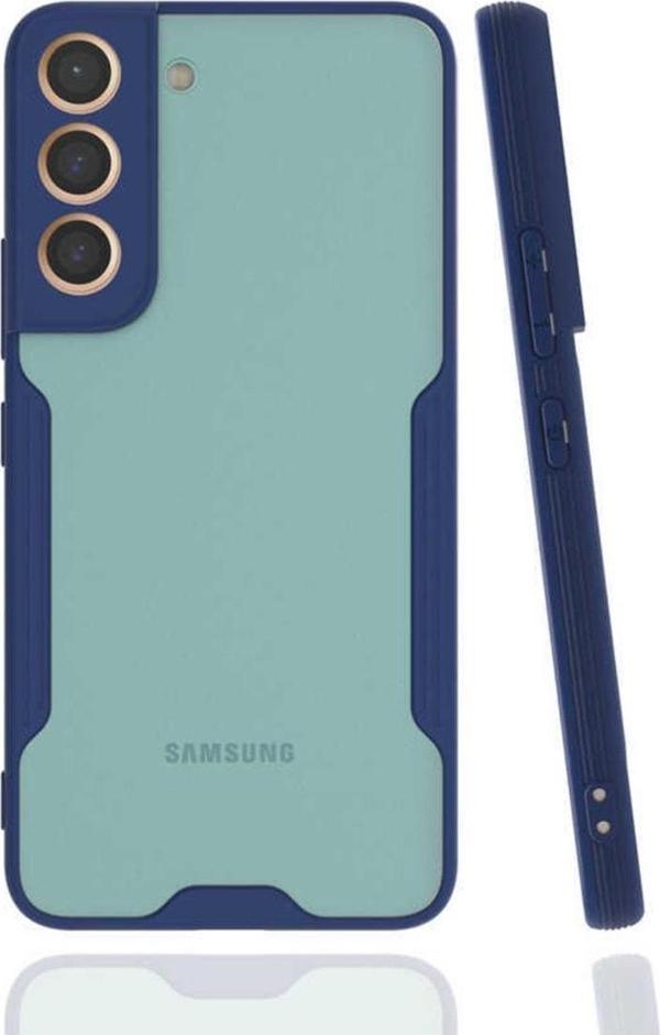 Coverzone Galaxy S22 Renkli Kenar Perfe Tpu Silikon Lacivert - Image 1