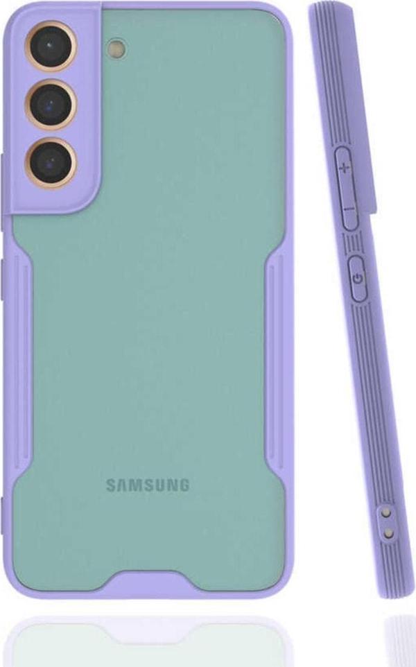 Coverzone Galaxy S22 Renkli Kenar Perfe Tpu Silikon Mor - Image 1