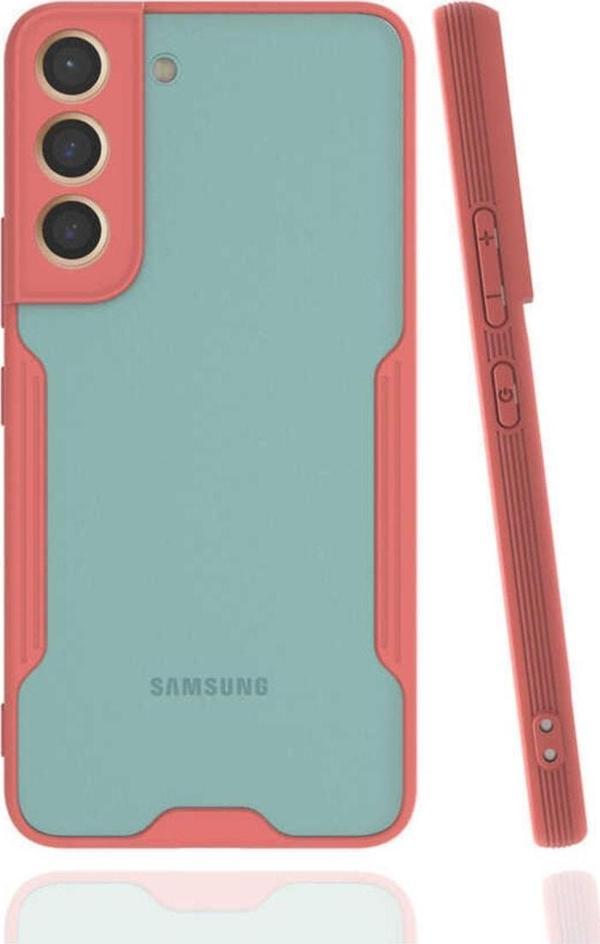 Coverzone Galaxy S22 Renkli Kenar Perfe Tpu Silikon Pembe - Image 1