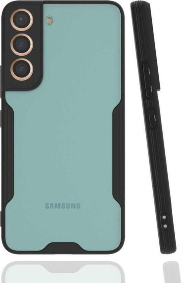 Coverzone Galaxy S22 Renkli Kenar Perfe Tpu Silikon Siyah - Image 1