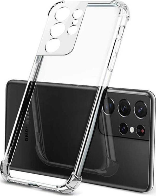 Coverzone Galaxy S22 Ultra Ile Uyumlu Kılıf Kamera Korumalı Clear Anti-shock Sert Arka Kapak Şeffaf - Image 1