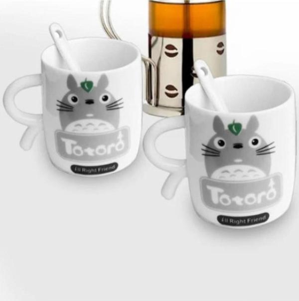 Coverzone Seramik 150ml Desenli All Right Friend Karikatürlü 2'li Set Kupa - Image 1