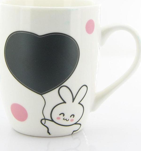 Coverzone Seramik 330ml Desenli Rabbit Karikatürlü Kupa Beyaz - Image 1