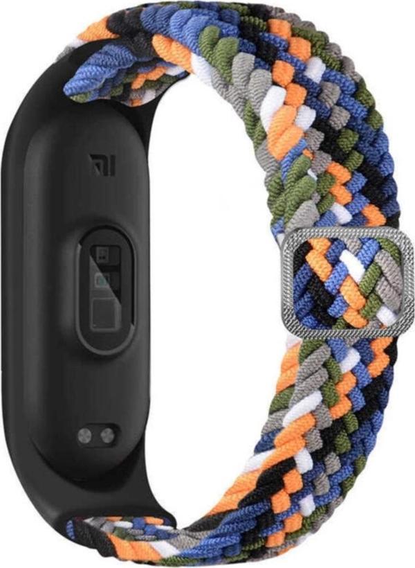Coverzone Xiaomi Mi Band 4 Uyumlu Mixed Hasır Örme Kordon Kayış Denim - Image 1