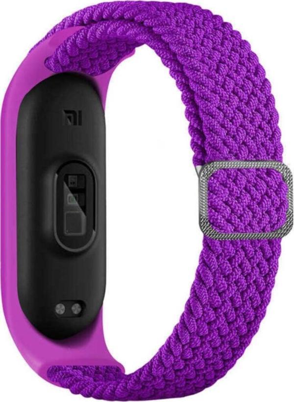 Coverzone Xiaomi Mi Band 5  Uyumlu Mixed Hasır Örme Kordon Kayış Pitaya - Image 1