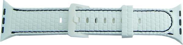 Coverzone Watch 5 Ile Uyumlu Delikli Vlahovic 42-44mm Dikişli Tokalı Kordon Beyaz - Image 1