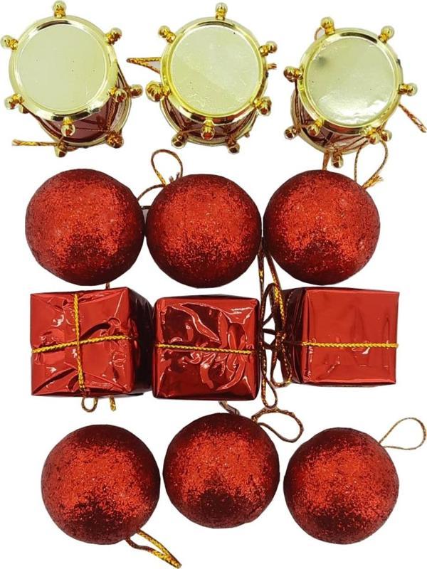 Coverzone Yılbaşı için Süs Yılbaşı Ağacı Süsü Noel Çam Ağacı Süsü 10 Parça Renkli Set - Image 1
