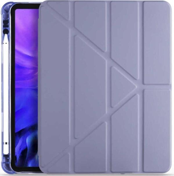 Coverzone Galaxy Tab S6 Lite P610 Tofu Folding Kalem Tutacaklı Standlı Kılıf Mor - Image 1