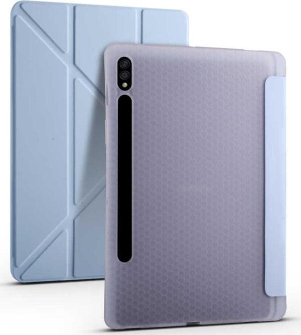 Coverzone Galaxy Tab S7 Plus 12.4 T970 Tofu Folding Kalem Tutacaklı Standlı Kılıf Mavi - Image 1