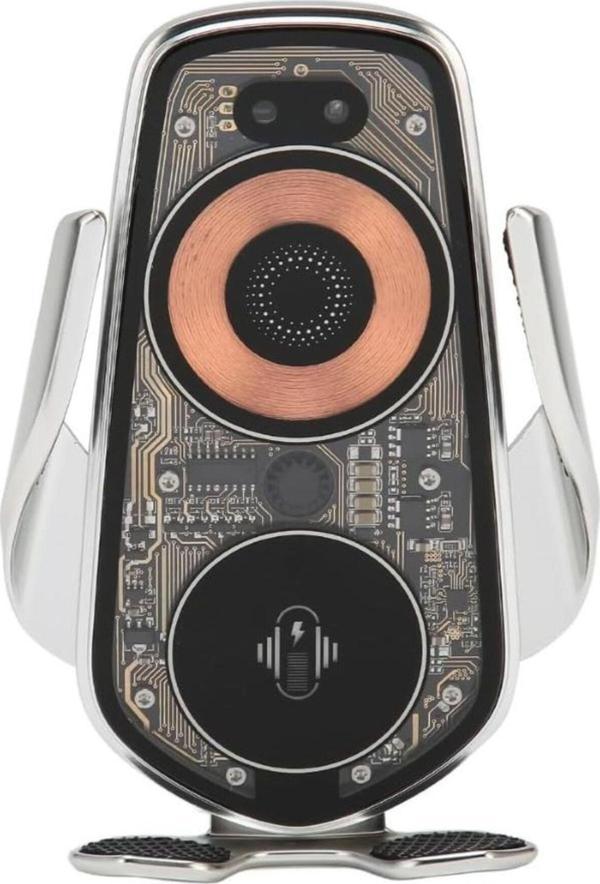 Coverzone Kablosuz Araç İçi Cep Telefonu Şarj 2in1 Telefon Tutucu ve Şarj Araç 4.7-6.9 inç Uyum Transparan Q8 - Image 1