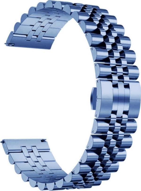 Coverzone Xiaomi Amazfit Uyumlu  22mm Parlak Metal Klipsli Kordon - Image 1