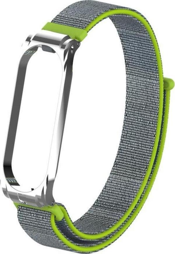 Coverzone Xiaomi Mi Band 3 Ile Uyumlu Saat Kayışı Hasır Örme Metal Çerçeve Kordon Kayış Fıstık Yeşili - Image 1