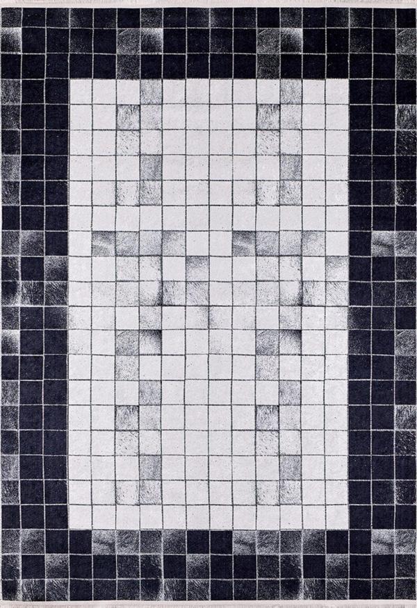 Jukovski Gri Geometrik Etnik Modern Desenli Pamuk Makinada Yıkanabilir Hav Toz Vermez Leke Tutmayan Kaymaz Taban Dijital Makine Baskı Salon Yolluk Mutfak Halı - Image 1
