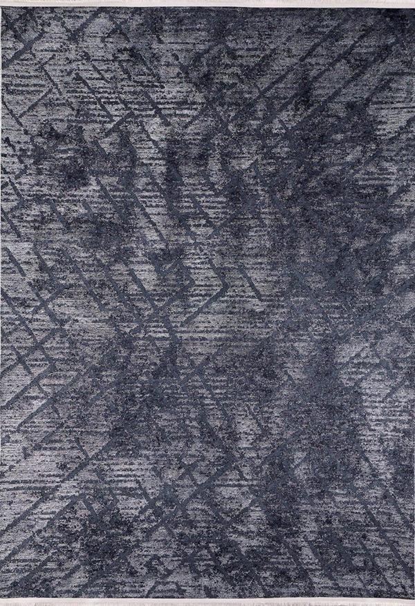 Aleksin Antrasit Çizgili Etnik Modern Desenli Pamuk Makinada Yıkanabilir Hav Toz Vermez Leke Tutmayan Kaymaz Taban Dijital Makine Baskı Salon Yolluk Mutfak Halı - Image 1