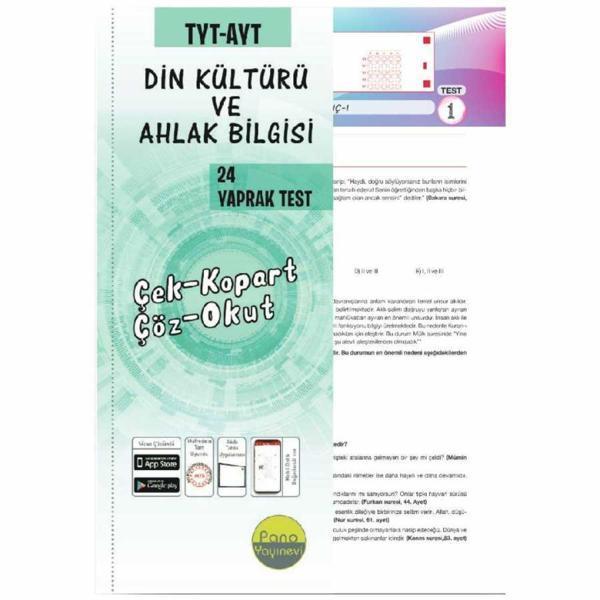 Pano Yayınları Tyt-Ayt Din Kültürü ve Ahlak Bilgisi Yaprak Test - Pano Yayınları - Image 1