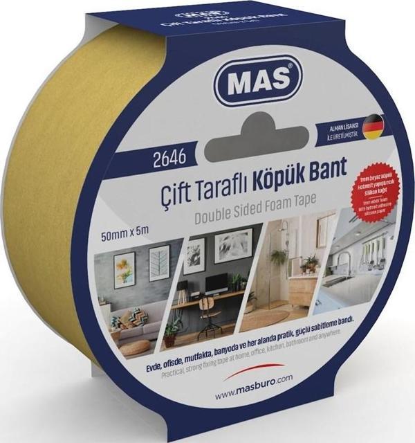 MAS ÇİFT TARAFLI KÖPÜK BANT 50MM X 5M 2646 - Image 1
