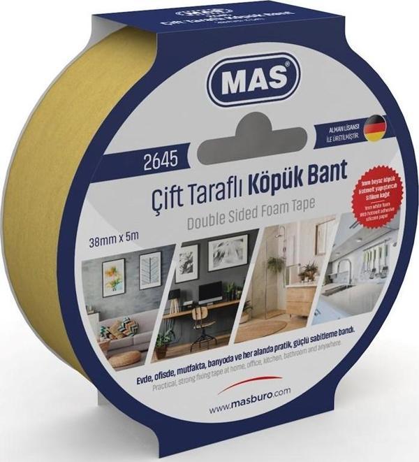 MAS ÇİFT TARAFLI KÖPÜK BANT 38MM X 5M 2645 - Image 1