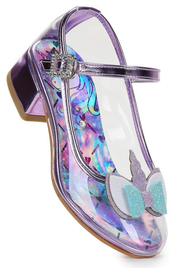  Unicorn Kız Çocuk Topuklu Abiye Şeffaf Ayakkabı - Image 1