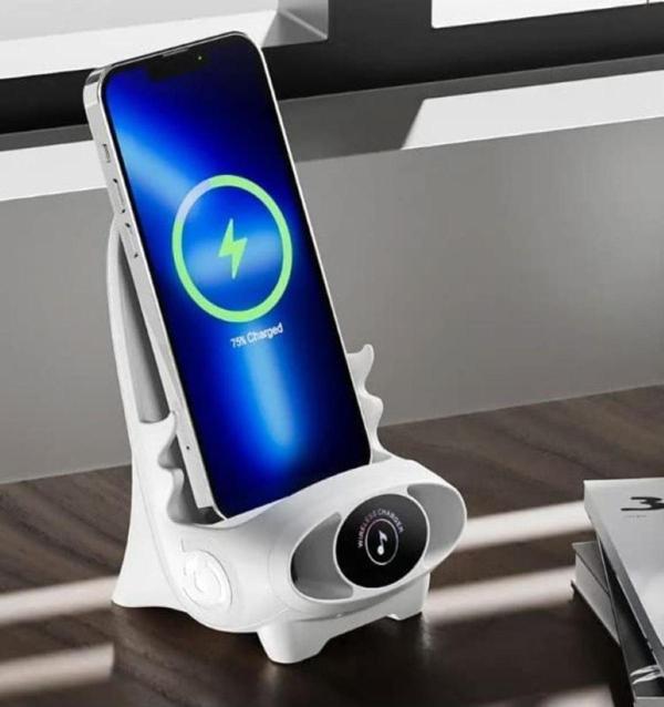 Coverzone 3 In 1 Kablosuz Şarj Istasyonu /telefon Tutucu Masaüstü 15w Qi Iphone Stand Dock Şarj - Image 1