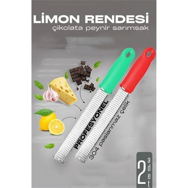  Limon Rendesi - Uzun Peynir Çikolata Sarımsak Rendesi 2 li set - Image 1