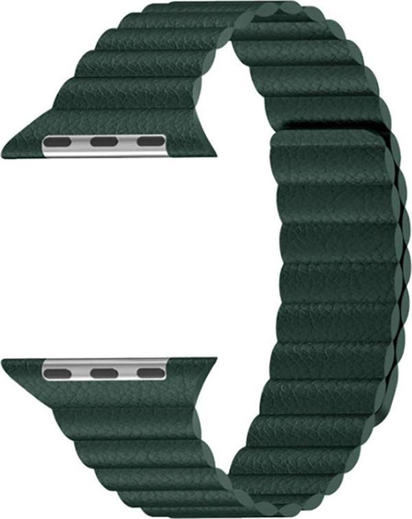 Coverzone Apple Watch Kayış 44 Mm Deri Yeşil Koyu - Image 1