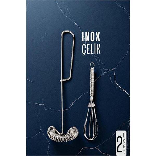  Inox Çelik Çırpıcı + Mini Çırpıcı Seti - Image 1