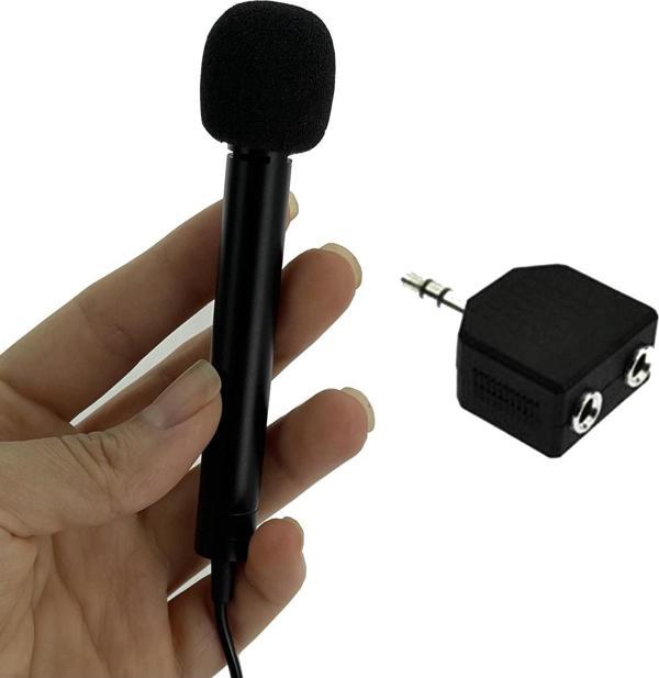 Coverzone Mini El Mikrofonu Professional Röportaj Kulaklık Mikrofon Birleştirici Aparatlı Mini El Mikrofonu - Image 1