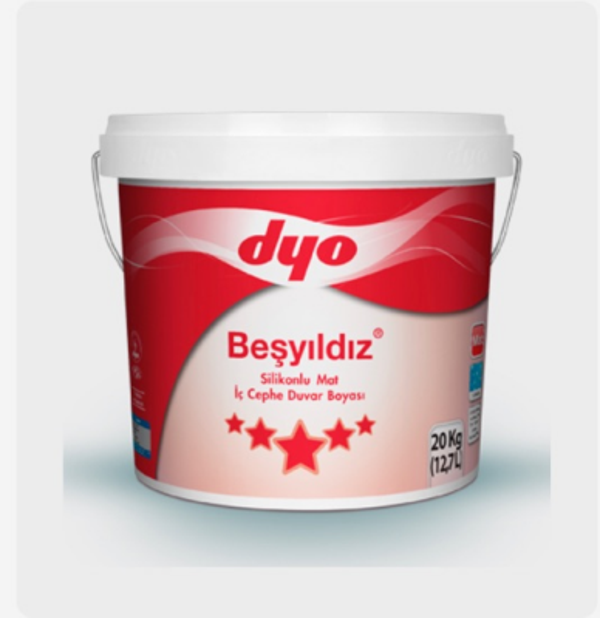 DYO BEŞYILDIZ 12,7 LT SİLİKONLU MAT İÇ CEPHE BEYAZ - Image 1