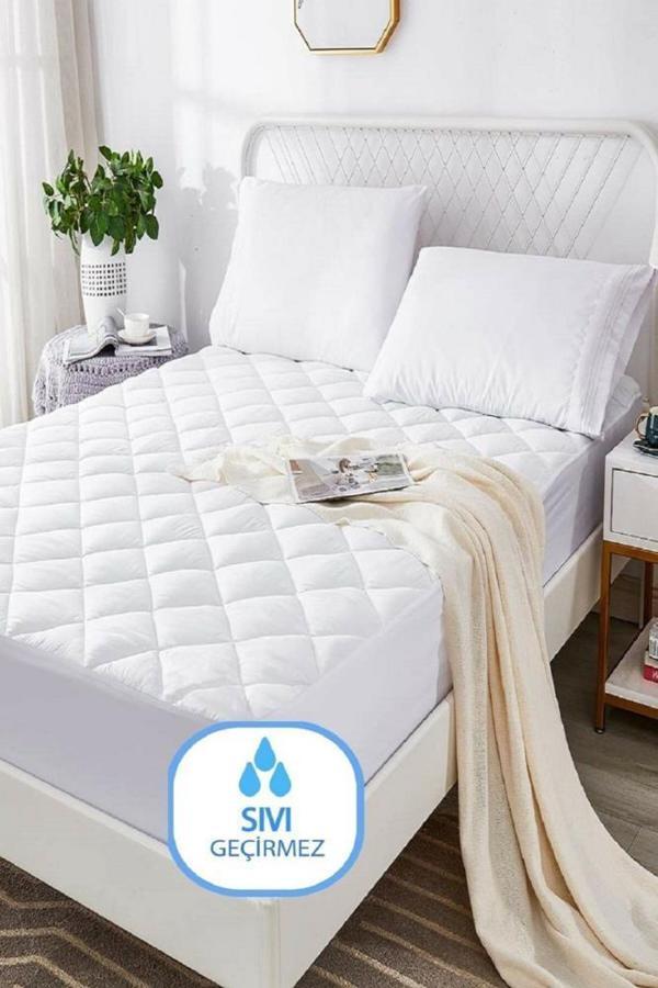 Mevsim Battal Kapitone Yatak Koruyucu Sıvı Geçirmez Alez Fitted 180 x 200 - Image 1