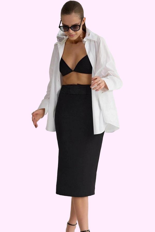 Kadın Midi Kalem Etek Korseli Detay Günlük Ve Şık Kombinler Hafta Sonu Yaz Aylarının Vazgeçilmezi - Image 1
