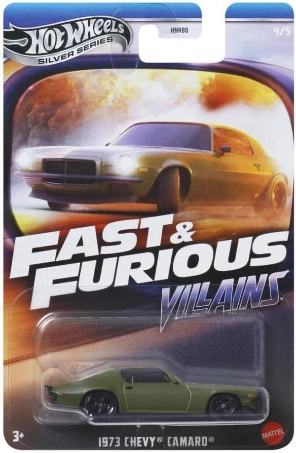 HotWheels Silver Series Fast Furious Villains 1973 Chevy Camaro Koleksiyonluk Model Araba 1:64 Ölçek - Image 1