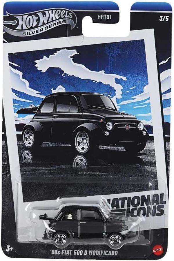 HotWheels Silver Series National Icons '60s Fiat 500 D Modificado Koleksiyonluk Model Araba 1:64 - Image 1