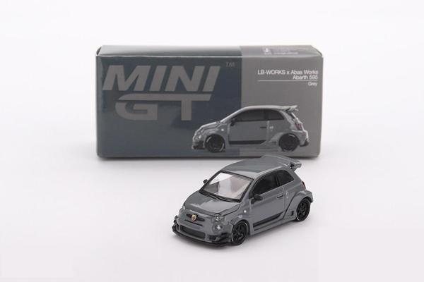 Mini GT 1/64 995 Abarth 595 LB-WORKS x Abas Works Grey - Image 1