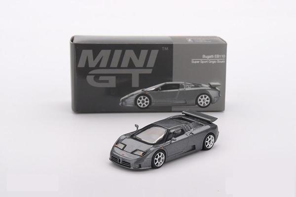 Mini GT 1/64 1002 Bugatti EB110 Super Sport Grigio Scuro - Image 1