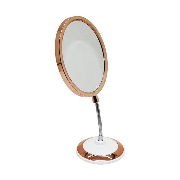 MAKYAJ AYNA OVAL SPİRALLİ ESNEK GÖVDELİ ÇİFT TARAFLI BÜYÜTEÇLİ AYNA 14.5X17.5X31CM  - Image 1