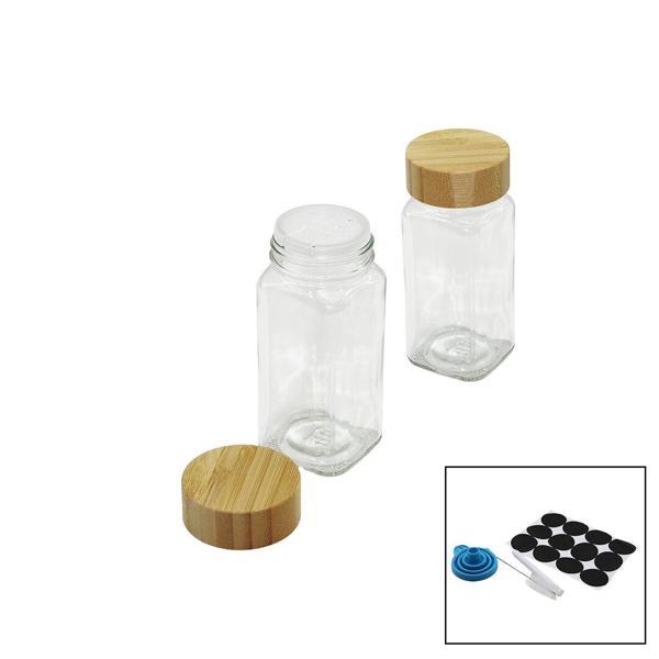 12 PCS TAKIM KARE CAM BAHARATLIK - TUZLUK BAMBU KAPAKLI  - Image 1