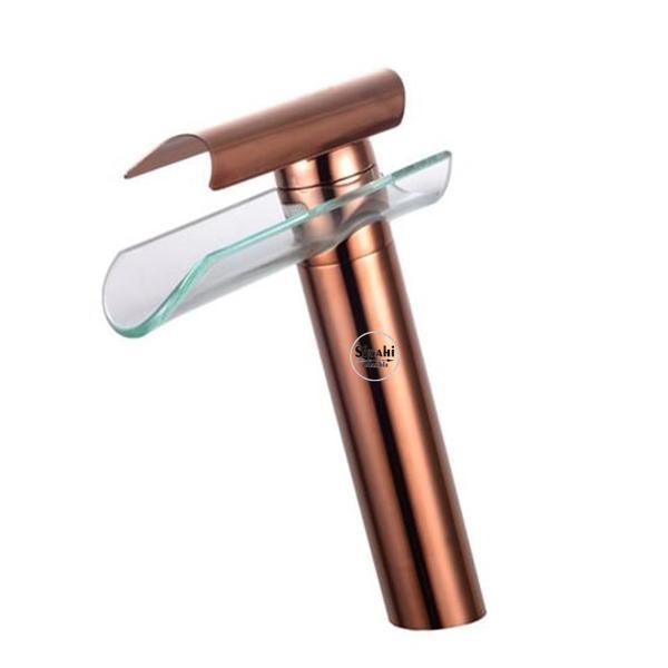 Bronz Renk Cam Detaylı Modern Ve Dayanıklı Lavabo Bataryası - Image 1