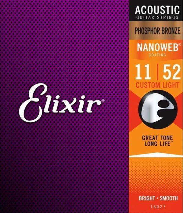 ELİXİR 16027 AKUSTİK TELİ FOSFOR BRONZE 011-052 - Image 1
