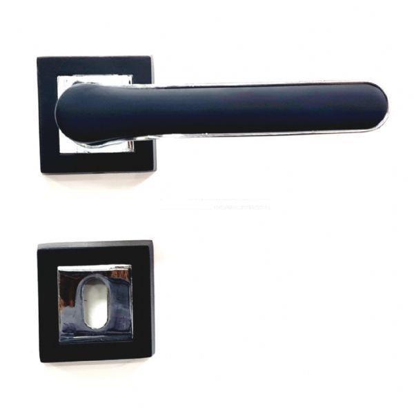 Zirve siyah krom kare rozetli kapı kolu Wc - Image 1