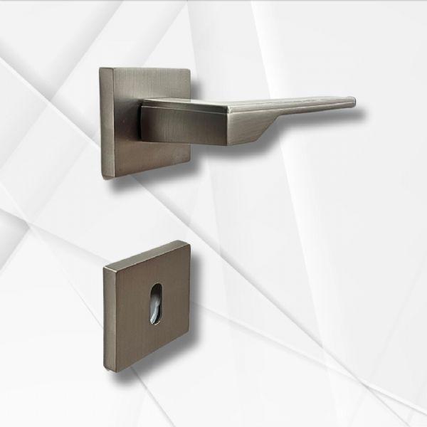 Marelli STILO inox saten renkli italyan tipi kare rozetli 1. KALİTE kapı kolu Wc kapı kolu - Image 1