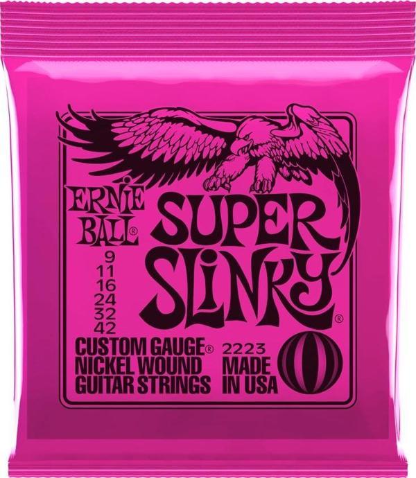 ERNİE BALL P02223 NİCKEL SUPER SLİNKY TAKIM TEL ELEKTRO GİTAR TELİ 009-042 - Image 1