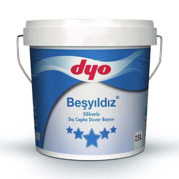Dyo Beşyıldız Silikonlu Dış Cephe Boyası 7.5 Lt Buz Beyazı - Image 1