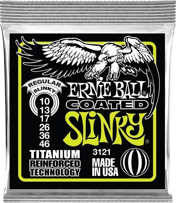 ERNİE BALL P03121 TİTANİUM REGULAR SLİNKY TAKIM TEL ELEKTRO GİTAR TELİ 010-046 - Image 1