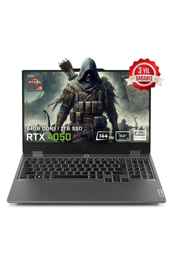 Lenovo Loq 15Arp9 83Jc00E3Trv6 Ryzen 7-7435Hs 64Gb Ddr5 2Tb Ssd Rtx4050 6Gb 144Hz Fhd Fdos Laptop - Image 1