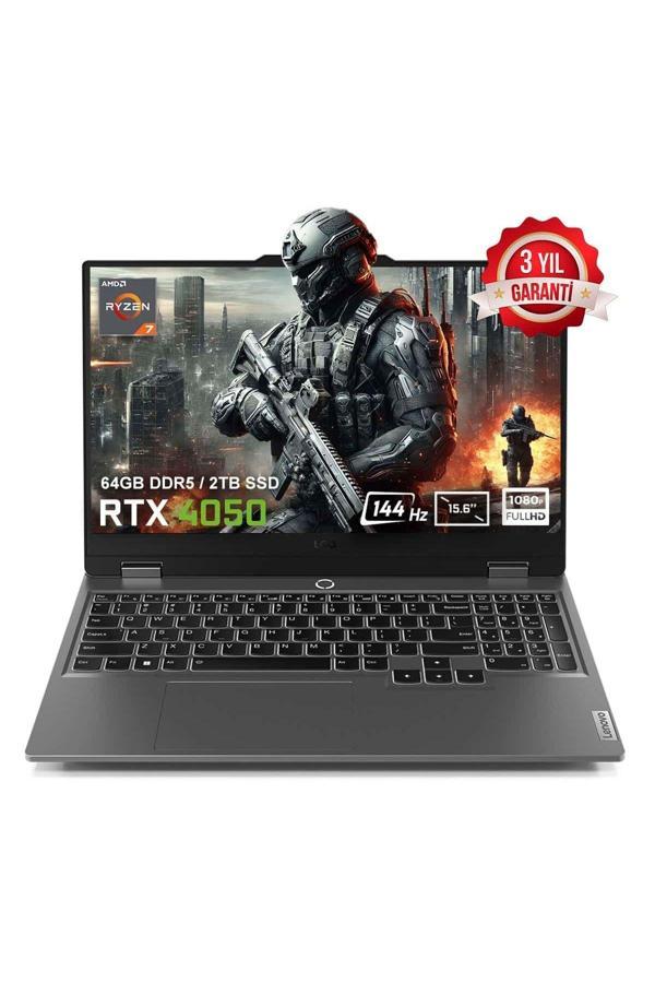 Lenovo Loq 15Arp9 83Jc00Fhtrv7 Amd Ryzen 7-7435Hs 64Gb Ddr5 2Tb Ssd Rtx4050 6Gb 105W Fhd Fdos Laptop - Image 1