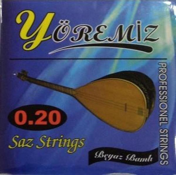 YÖREMİZ Y020B UZUN SAP SAZ TELİ 0.20 BEYAZ BAMLI - Image 1